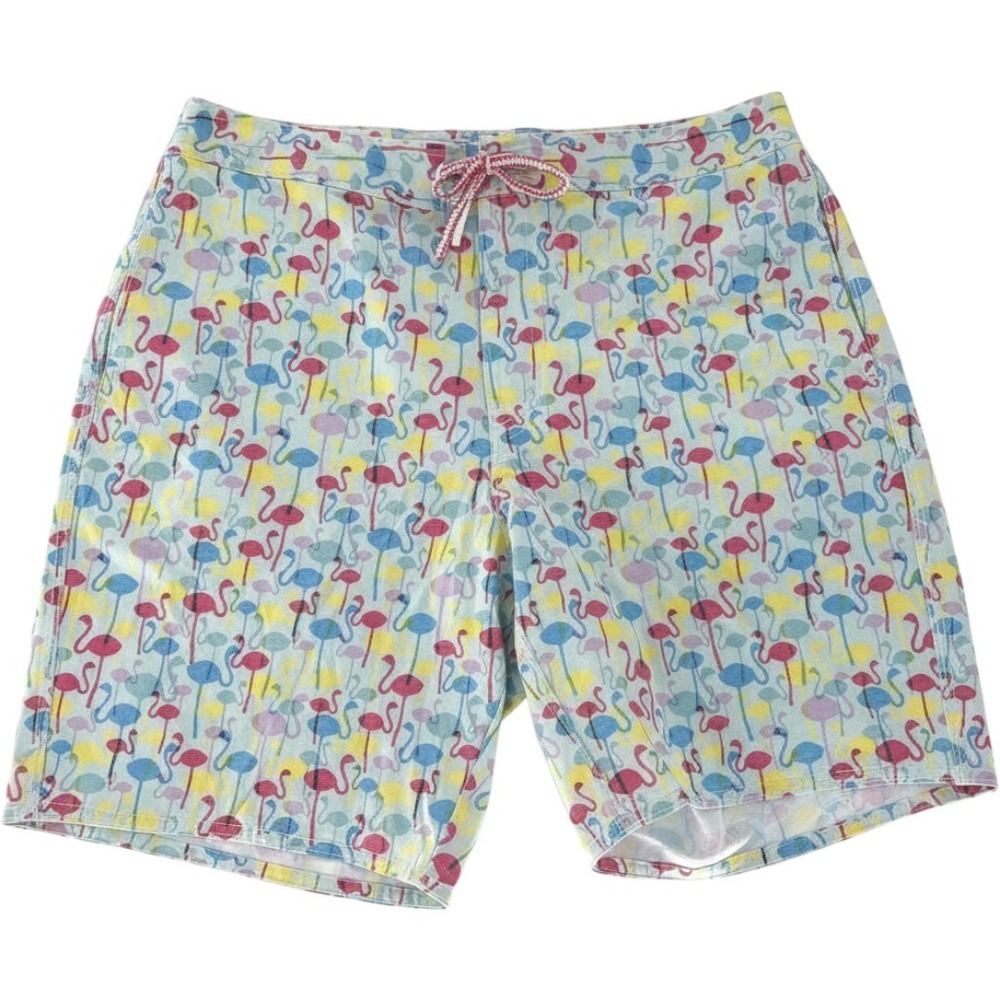 Johnnie-O Flamingo Print Swim Trunks Mens‎ Size Large Beach Coastal Pool